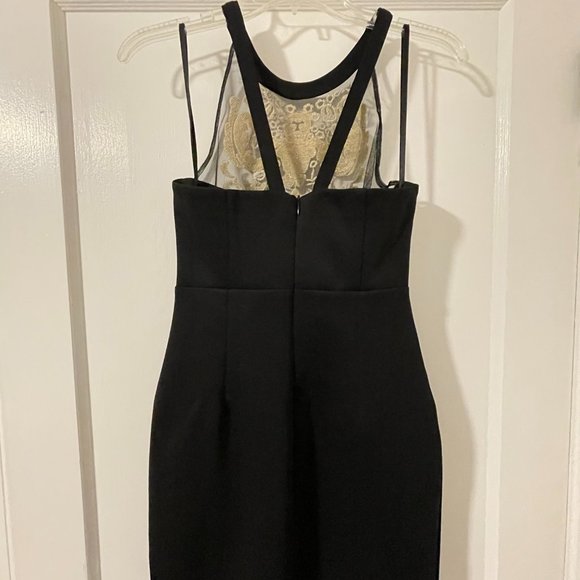 WOW Couture Black/Gold Strapless Printed Bodice Tube Dress - Picture 2 of 4